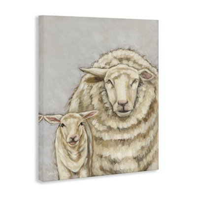 «Neutral Sheep & Lamb Canvas», art mural par Sara G. Designs