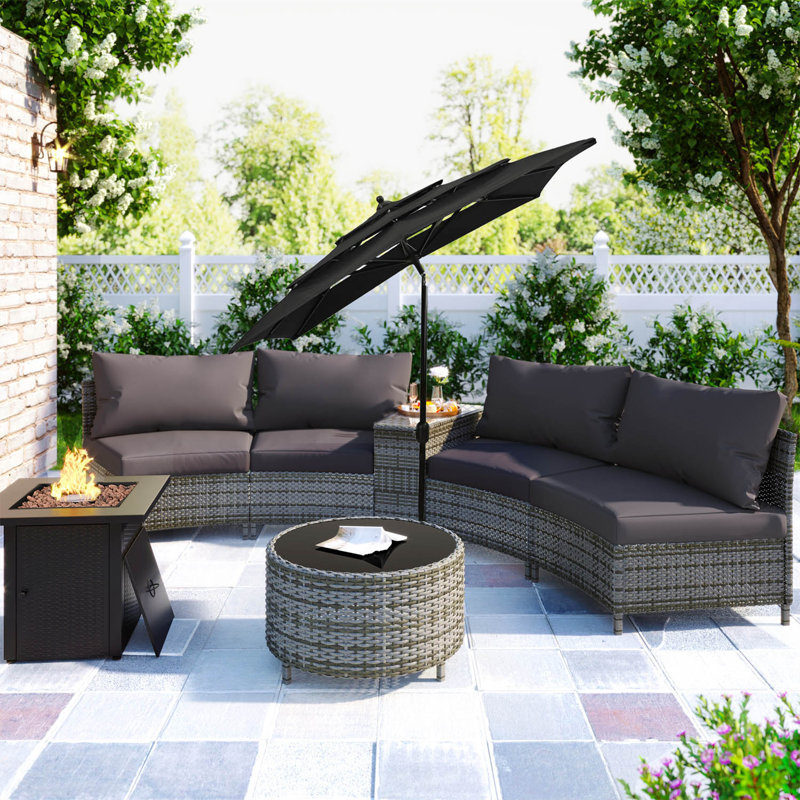 Juelz 200cm Market Parasol, Black
