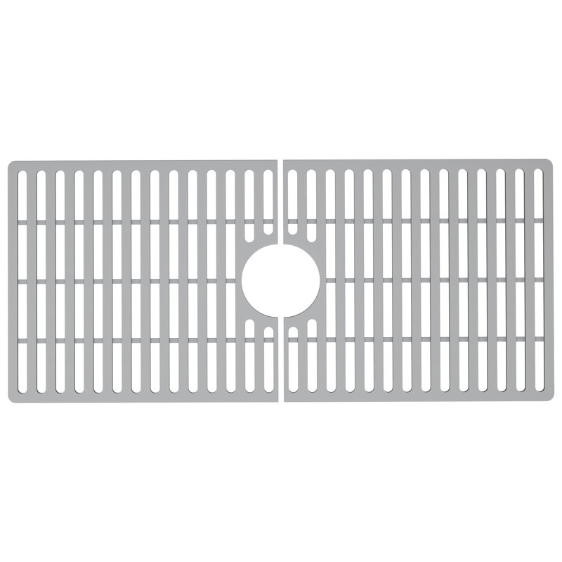Silicone Grid VIGO Matte Stone 32" L x 15" W Bottom Sink Grid for 36 in. Single Bowl Kitchen Sink, Gray