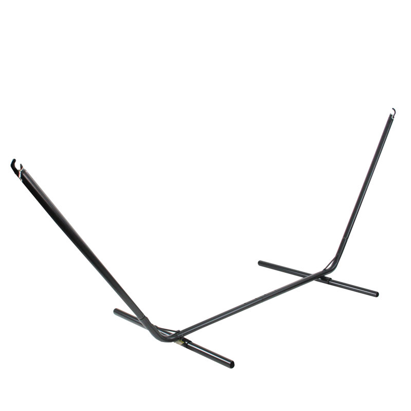 Black Steel Hammock Stand with Chain Accent and Hooks