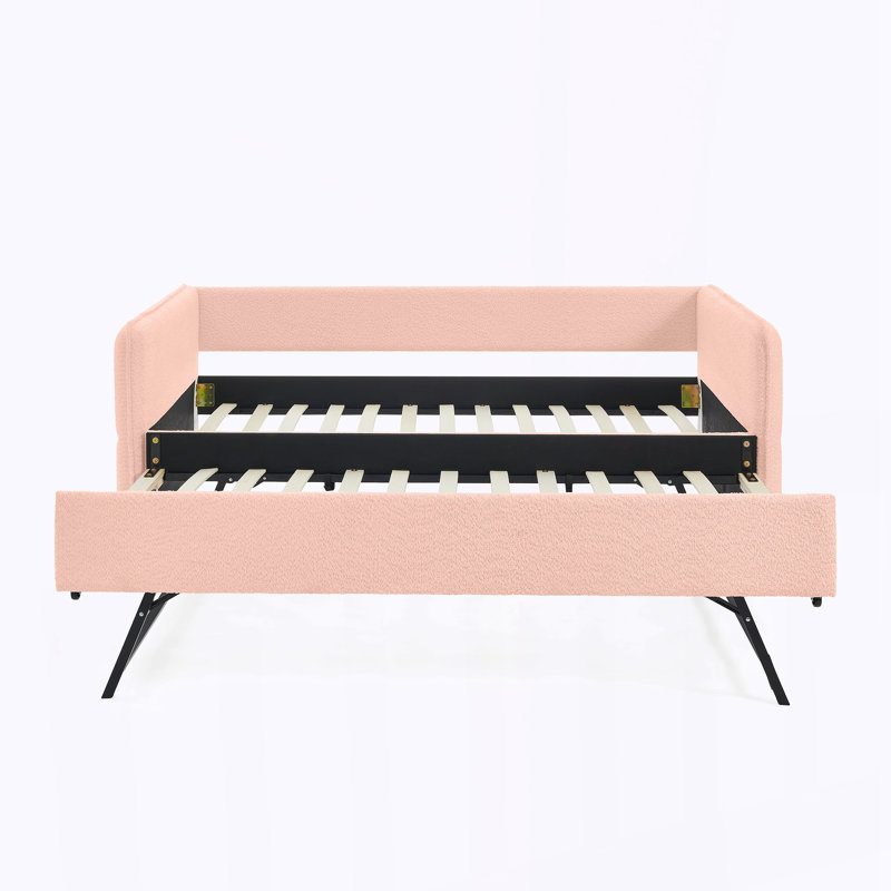 Lit de jour avec canapé-lit tapissier, Rose