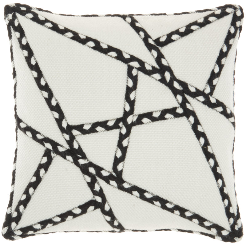  Square Pillow Cover & Insert, Black