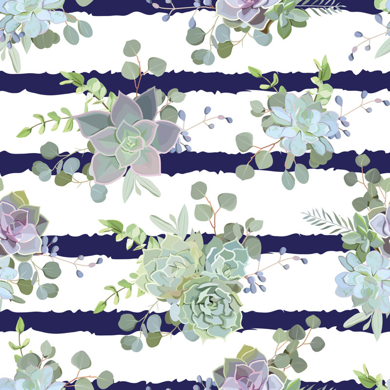 Covertt Echeveria Vector Design - Wrapped Canvas Print, 30cm H x 30cm W x 3.8cm D