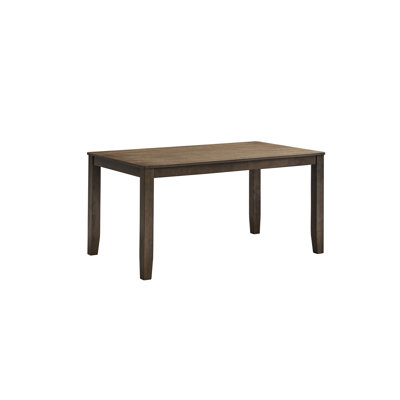 Walnut - Shaded Rectangular Contemporary Style Dining Table Made Of Solid Rubber Wood And With Synthetic Leather, 35 In Depth, 59 Width, 30 Height, 50