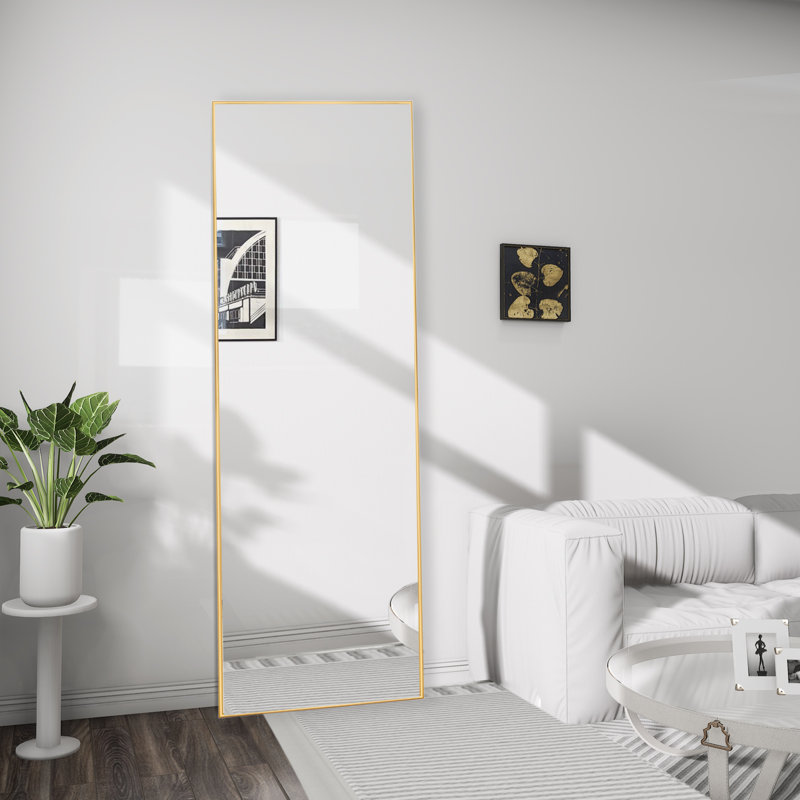 Metal Rectangle Mirror, 71" x 24", Gold