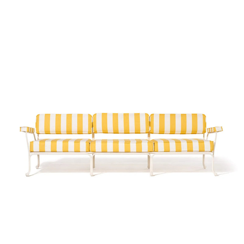 Waterhouse 100.5 " W Straight Patio Sofa, Antique White