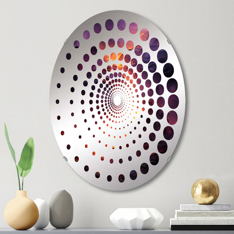 Volcano Volcana Glow - Miroir décoratif à spirale | Ovale, 29,5 po x 19,6 po
