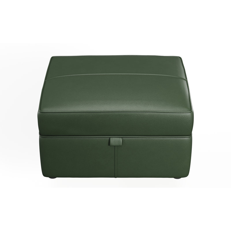Marylin Wide Rectangle Footstool Ottoman with Storage, Hunter Green