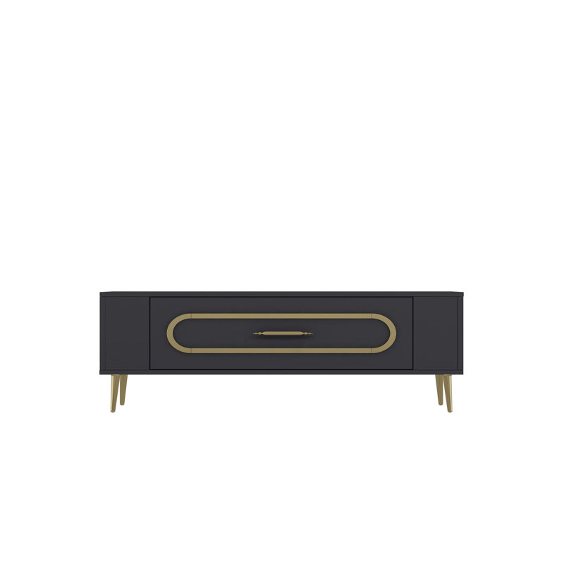 Olivia Unfinished TV Stand, 120cm, Grey/Gold