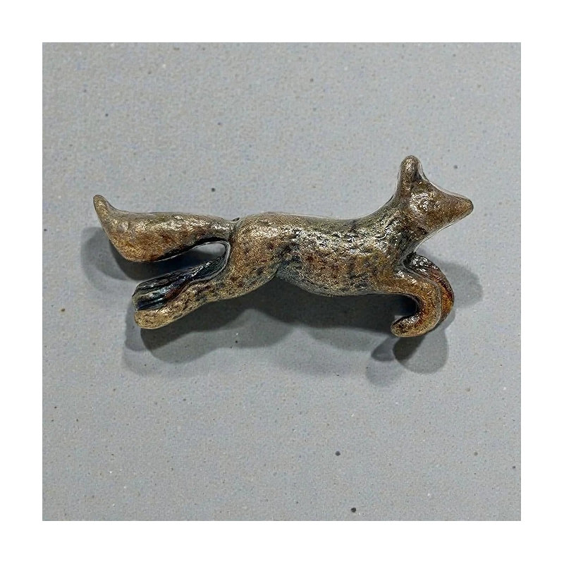 Antique Bronze Running Fox Knob