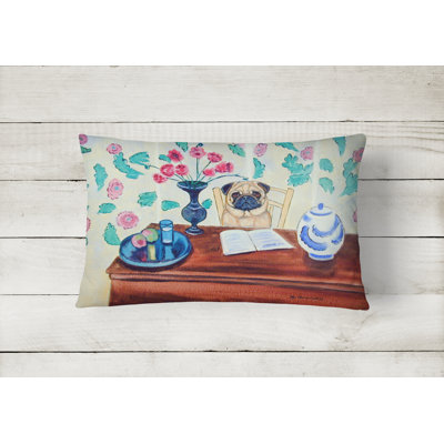 Pug Outdoor Reversible Throw Pillow