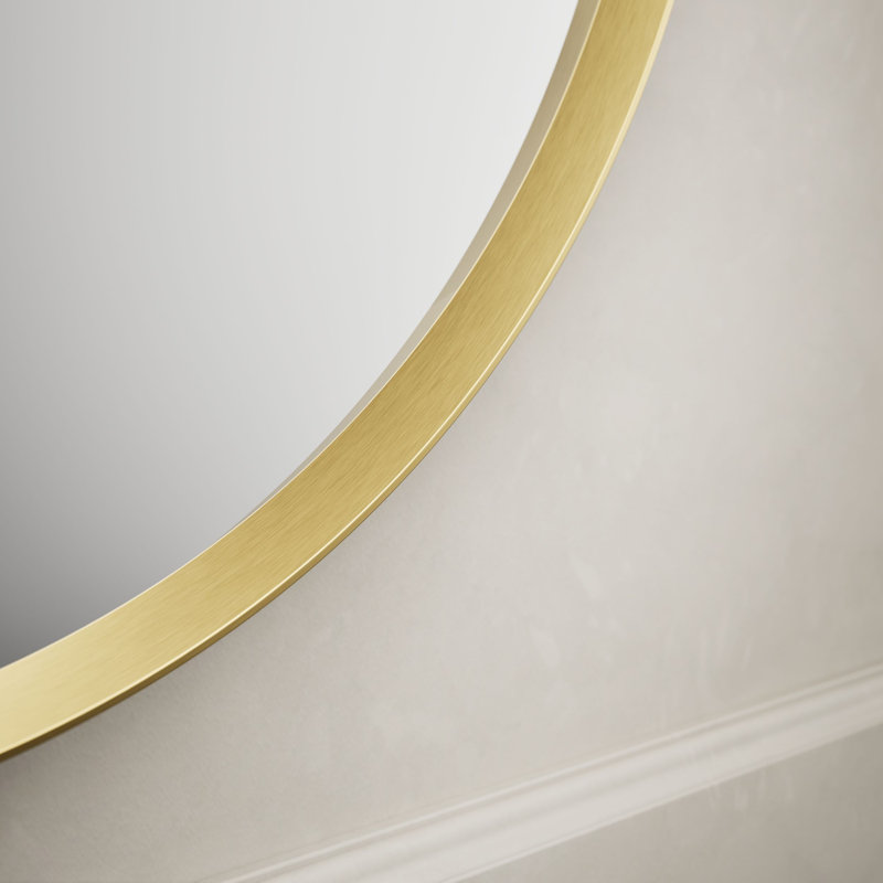 Miroir de salle de bain Essential, Doré brossé moderne, H 22 po x l 22 po x P 1,38 po