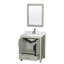 Meuble-lavabo simple autoportant 30 po avec plateau en marbre Sheffield et miroir 24 po Sheffield-97616761