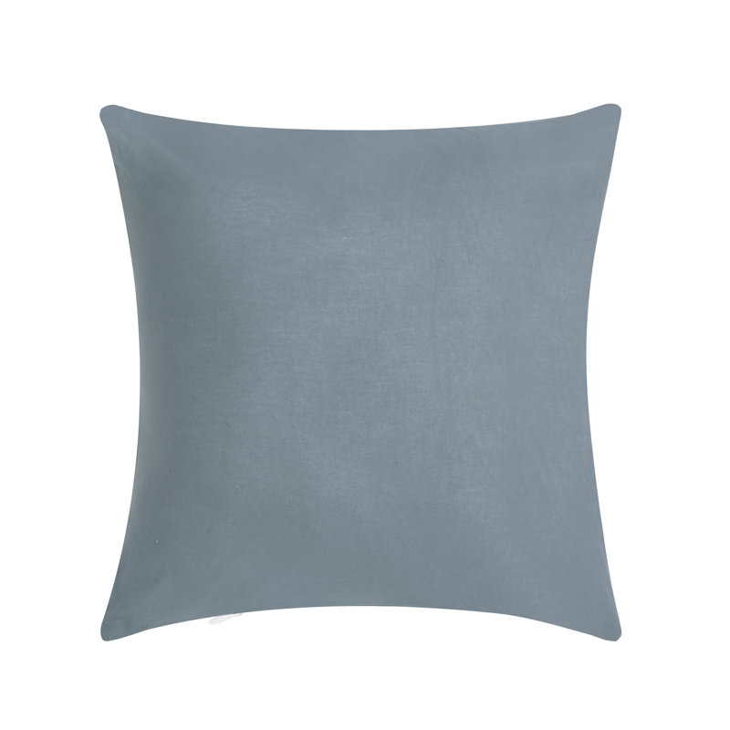 Coussin décoratif carré matelassé de 20 po Valletta, Bleu acier
