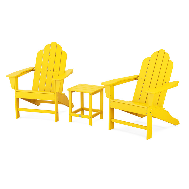 Ensemble 3 pièces POLYWOOD Long Island Adirondack, Citron