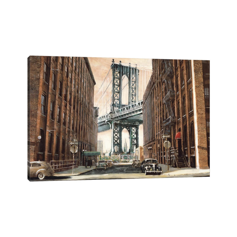 View To The Manhattan Bridge by Matthew Daniels - Wrapped Canvas Gallery-Wrapped Canvas Giclée, 20.32 cm H x 30.48 cm W