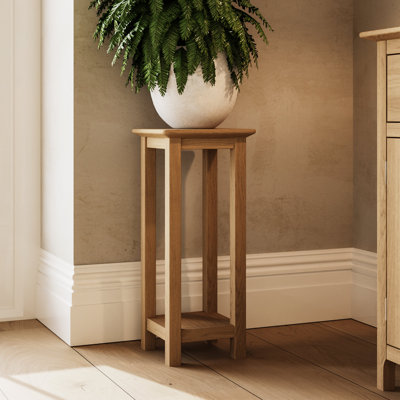 Daris Side Lamp Table Plant Stand. Solid Oak Top. Fully Assembled