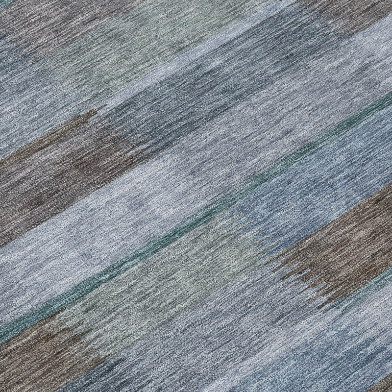 Solvia Blue Washable Indoor-Outdoor Rug - LOOMLAN, 8' x 8'