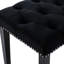 Banc en velours noir pour le salon, la chambre à coucher - tabouret avec repose-pieds avec coussin confortable, capacité de 330 lb, L 45,24 po x l 17,29 po, H 18,37 po, pieds en plastique avec protection, capacité-1808500260