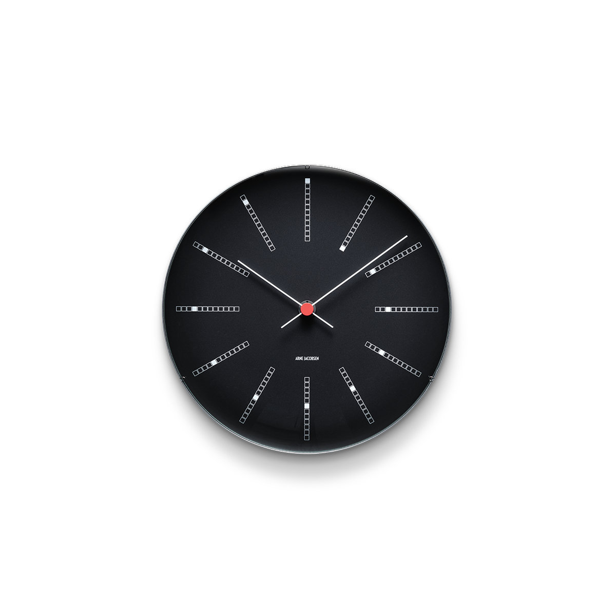 Bankers Metal Wall Clock, Medium, Black/White/Red