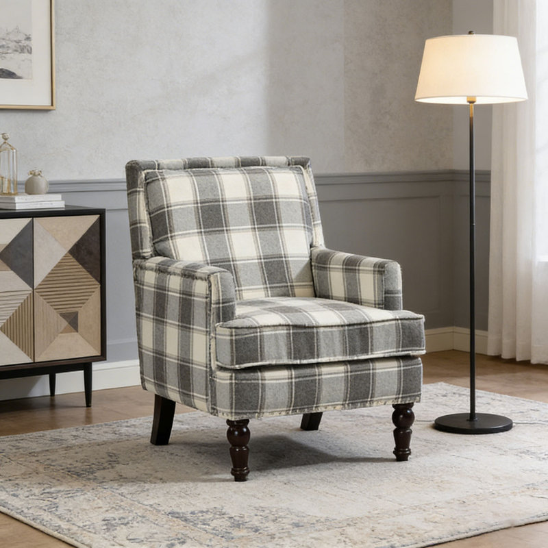 Chaise d'appoint rembourrée, Gris ancien