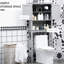 Bathroom Cabinet - Over Toilet Grey Storage With Adjustable Shelves And Open Space For Items Shelf Modern Design, Inner Bathrooms