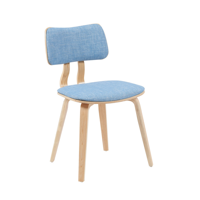 Cheer 46cm H Polyester Blend Upholstered Side Chair, Light Blue