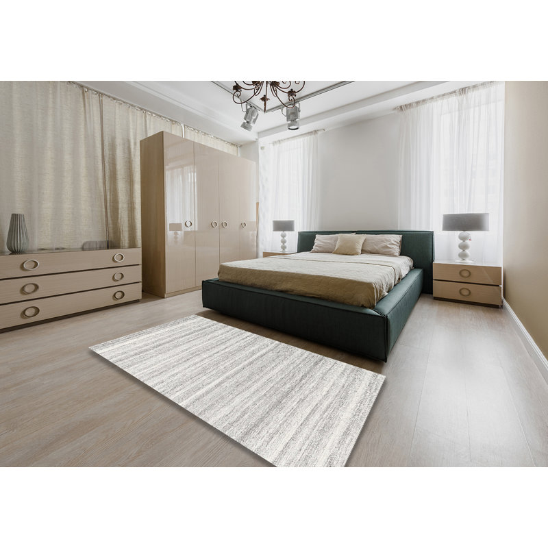 Tapis abstrait beige / gris, Rectangle 5 pi x 7 pi