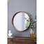 Miroir rond de 31,5 po avec support en bois de pin, pour mur de salle de bain et de salon en bois, apportant un nouveau look à