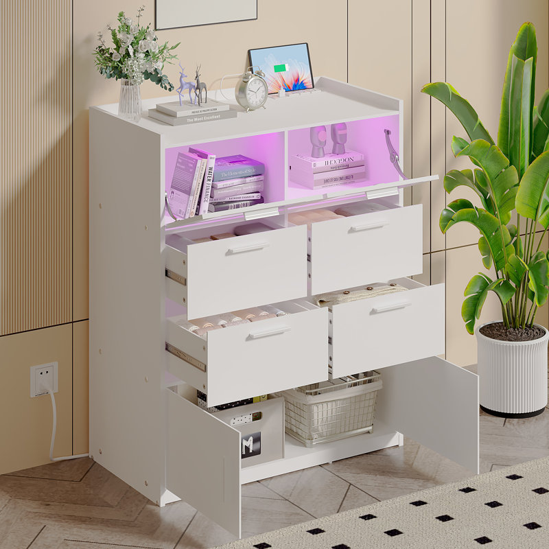 Ensemble de coiffeuse et meuble-lavabo 2 pièces avec commode à lumière DEL et coiffeuse