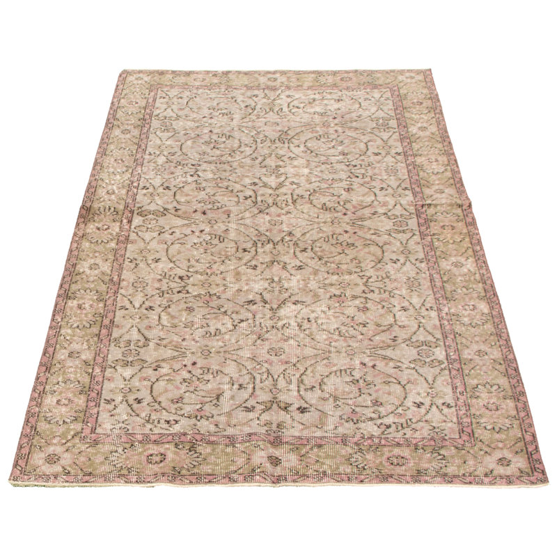 Tapis décoratif en laine noué à la main de conception unique noué à la main des années 1980 4 pi 9 po x 8 pi 2 po Deventer