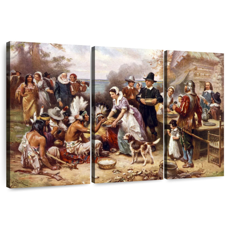 Lelend The First Thanksgiving, 32" H x 50" W