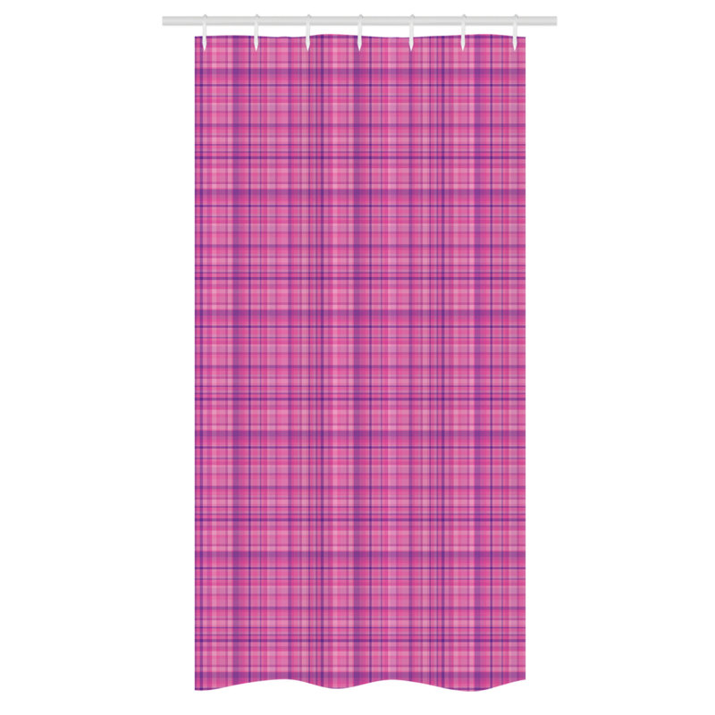Morada Plaid Shower Curtain with Hooks Included, 72" H x 36" W
