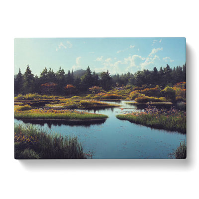 Pond In The Autumn - Wrapped Canvas