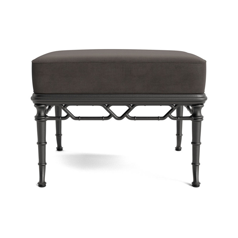 Calcutta Outdoor Ottoman, Textured Pewter, Fushion Charcoal