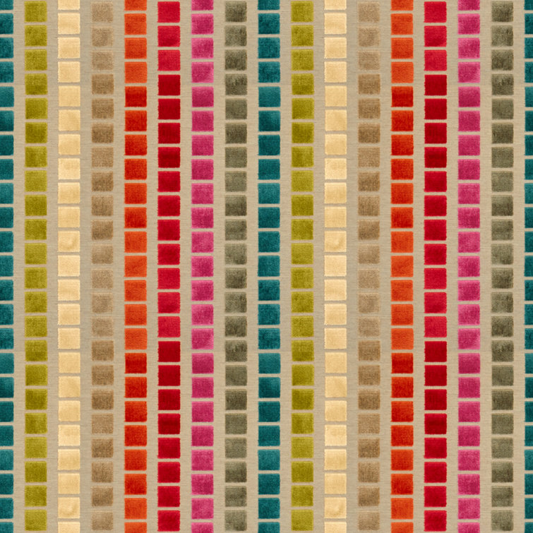 Striped Viscose Polyester and Cotton Fabric