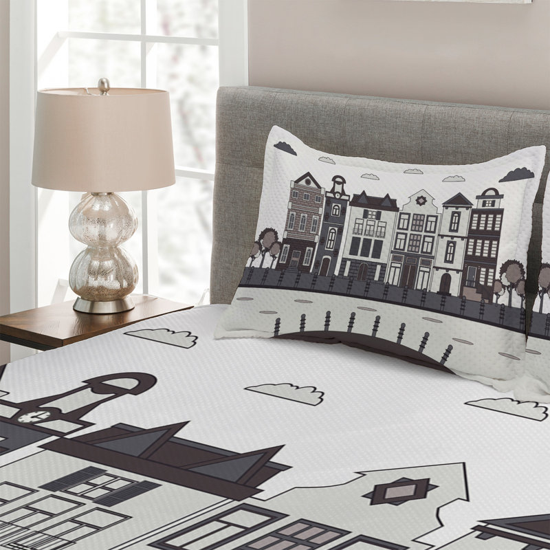 Modern & Contemporary Polyester Coverlet, King Bedspread + 2 Shams