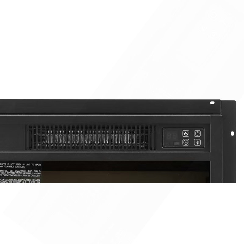 Electric Fireplace Insert 18" 1400W 120V ,Equipped With Remote Control, Ultra Thin Heater With Log Set And Realistic Flame - BLACK