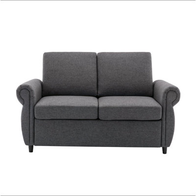 57.9" Orisfur Pull Out Sofa Bed  Loveseat Sleeper With Twin Size Memory Mattress With Two USB Ports For Living Room Spaces