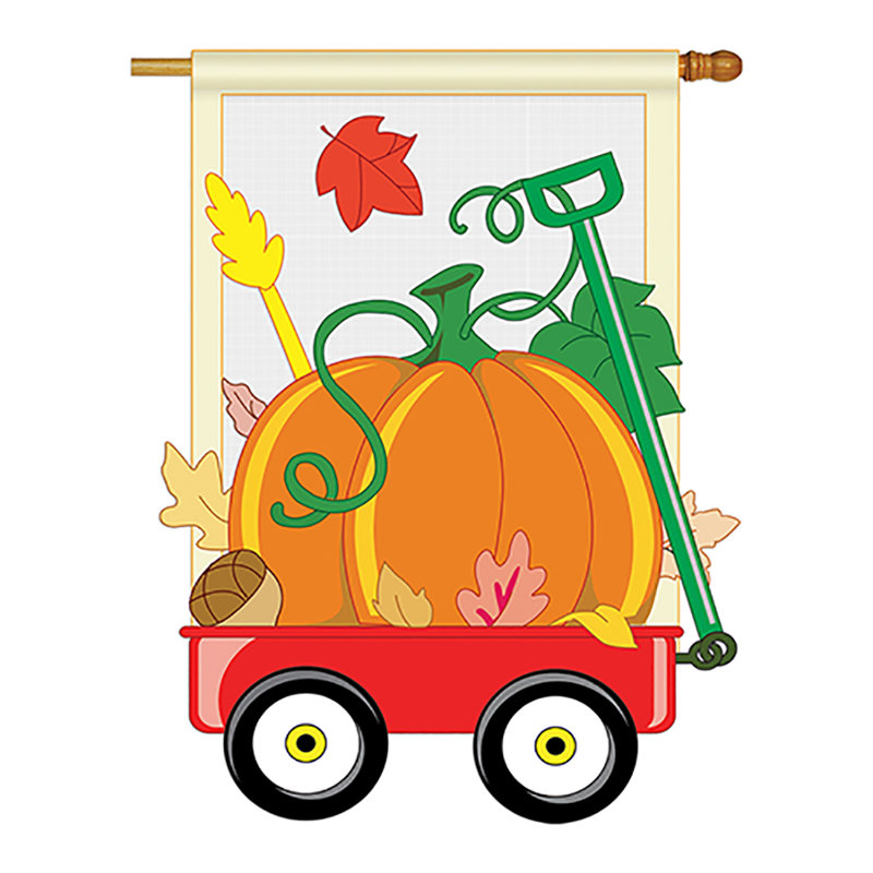 Double Sided 40'' H x 28'' W Polyester Thanksgiving House Flag