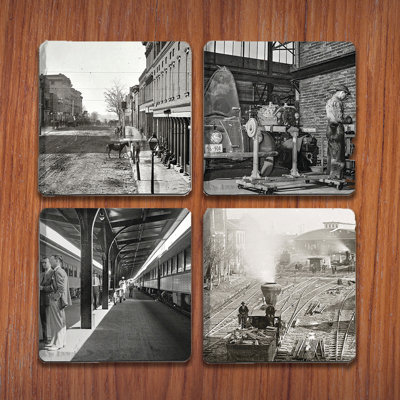 Historic Atlanta Stoneware Square 4 Piece Coaster Set