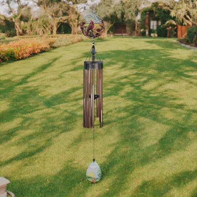 37" Long Cardinal Glass Wind Chime