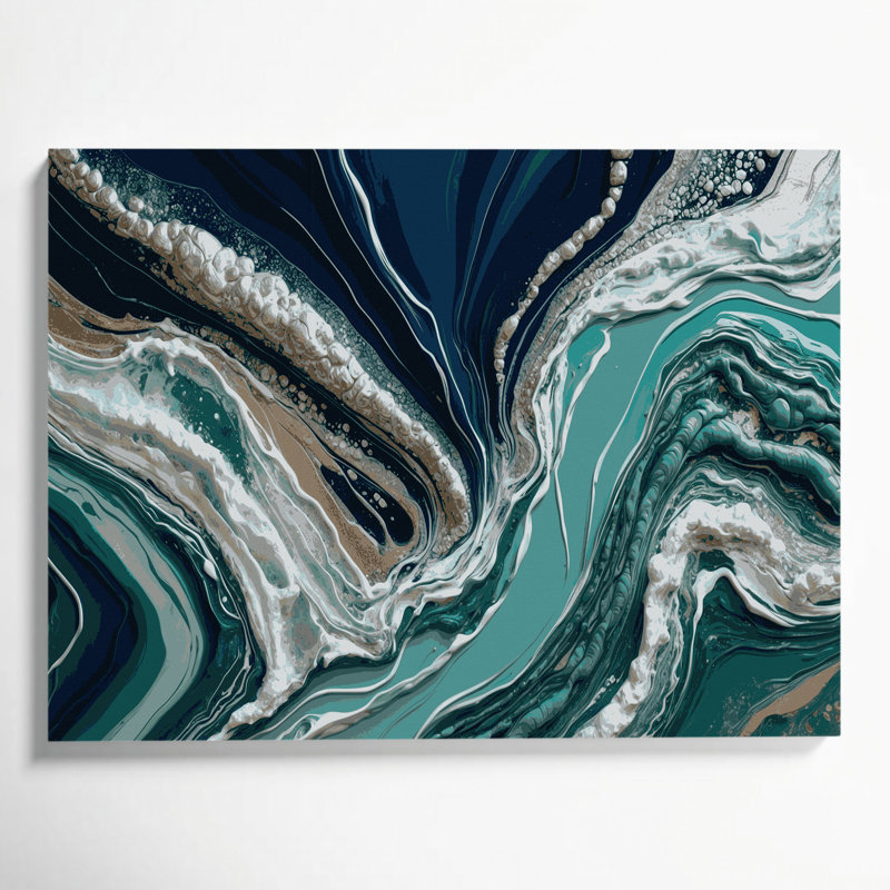 Art mural sur toile bleu, H 20 po x l 24 po