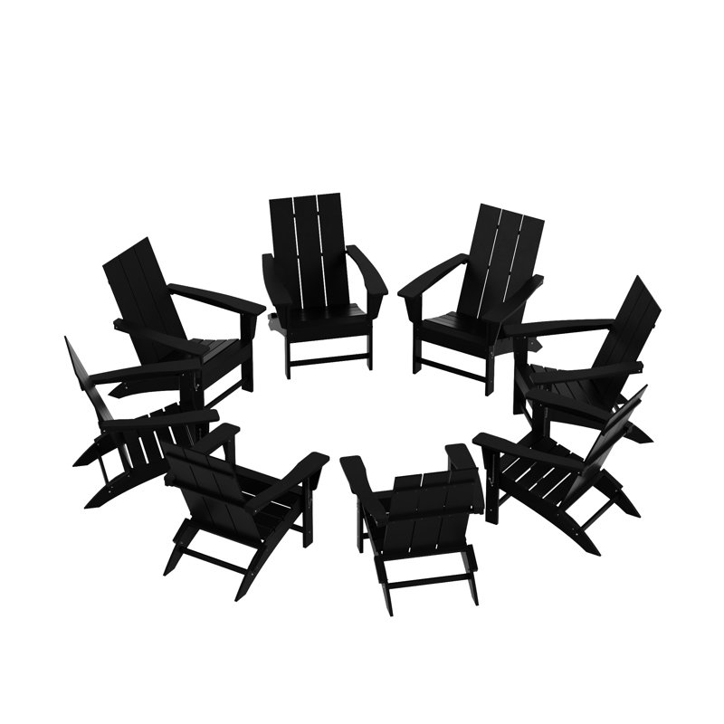 Ensemble de chaises Adirondack pliables Joubert, Noir