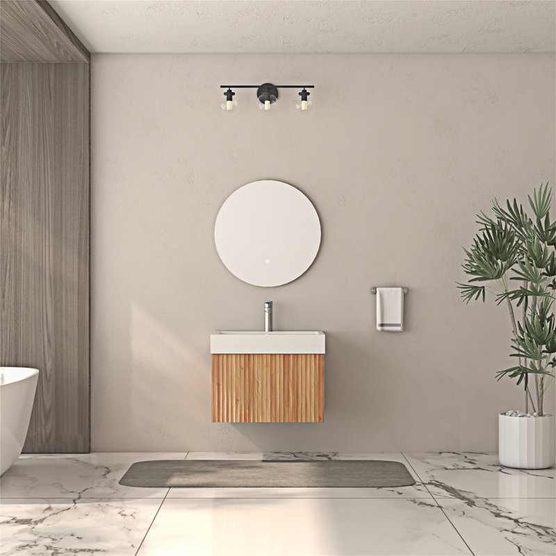 Meuble-lavabo mural flottant avec lavabo, 24"