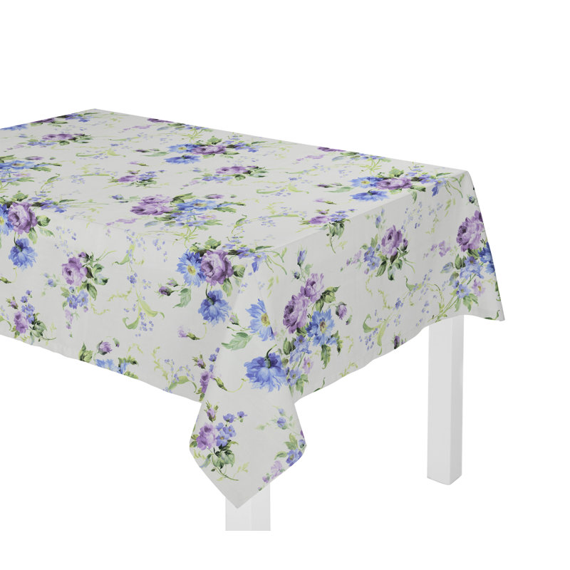 Pansy Tablecloth, Purple/Blue, 130cm W x 190cm L