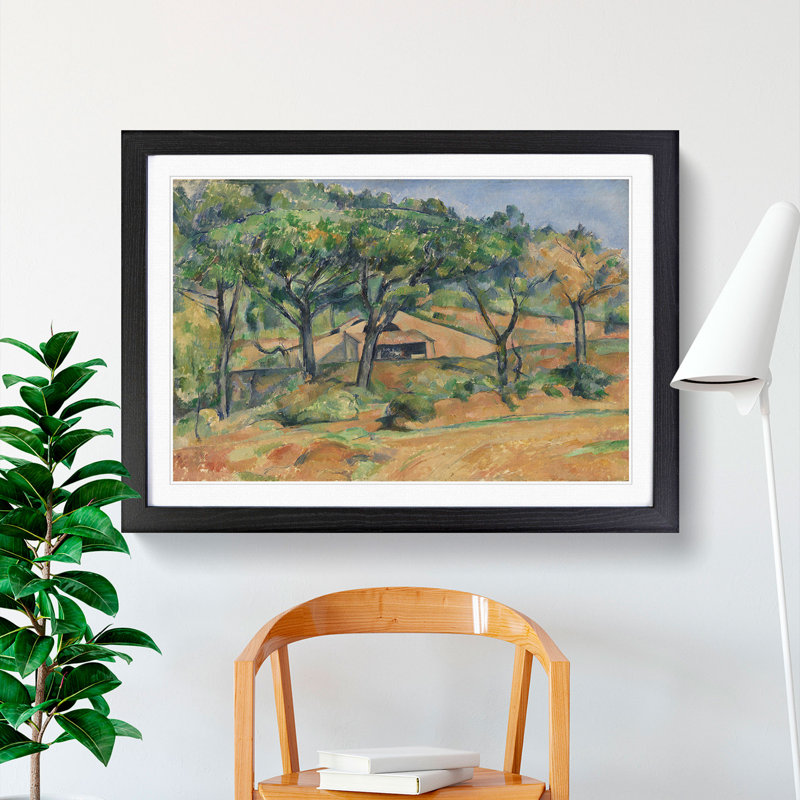 House in Provence by Paul Cezanne - Picture Frame Painting, 36cm H x 48cm W x 2cm D, Black Framed