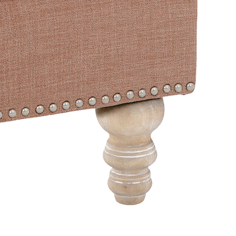 Fauteuil de 33 po de largeur, Terracotta Polyester/Grey Wood