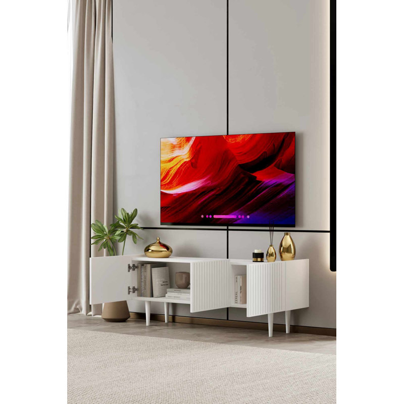 Meuble télé, 11.42" H x 47.24" W x 7.87" D, White