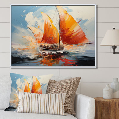 Bateau à voiles énergiques - Imprimé